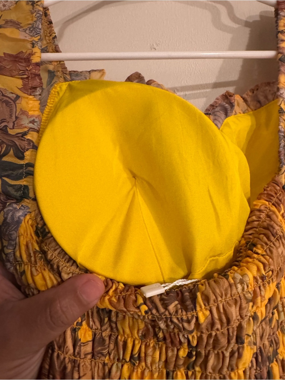 Yellow Floral Puff-Sleeve Midi Dress/ NEW - Picture 10 of 10